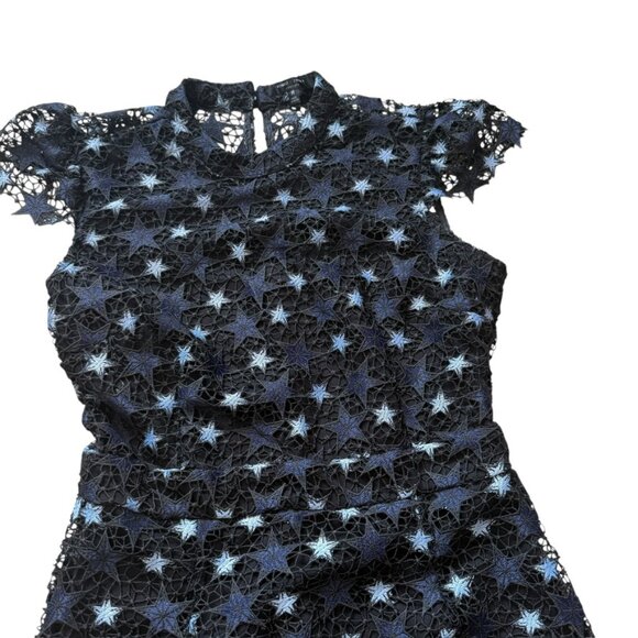 Romeo + Juliet Couture Navy Blue Black Stars Embroidered Sheath Dress M medium - Picture 2 of 9